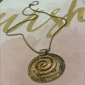 Elegant Gold Spiral Pendant Necklace